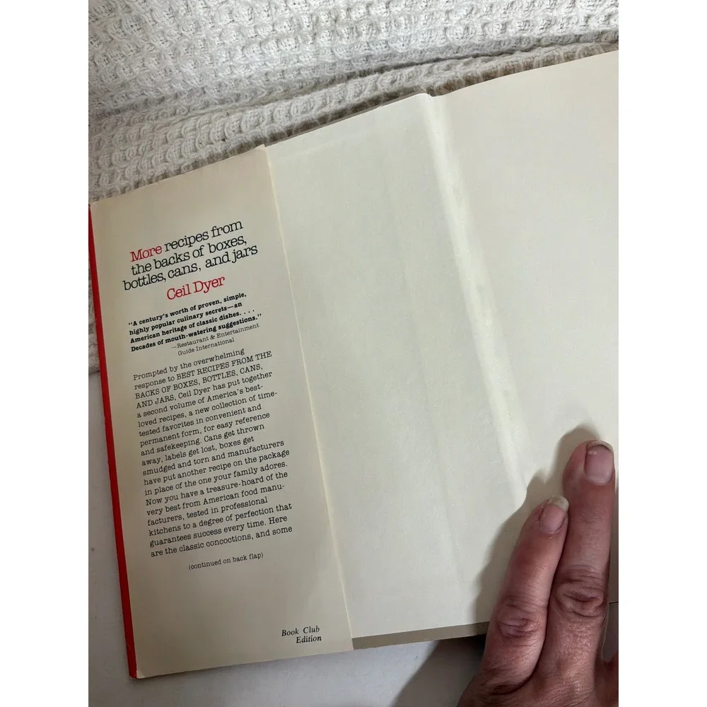 [Vintage] Unisex Ceil Dyer Recipes From Backs of Boxes Book OS Red/White